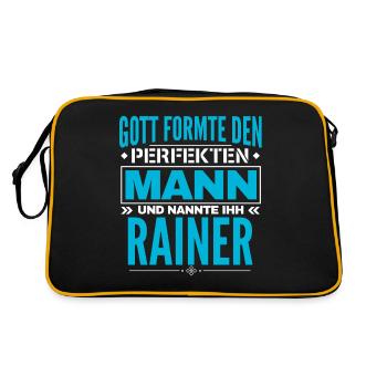 Rainer Name Design - Retro Tasche - Schwarz/Gold - Hinten