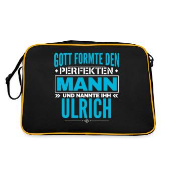 Ulrich Name Design - Retro Tasche - Schwarz/Gold - Hinten