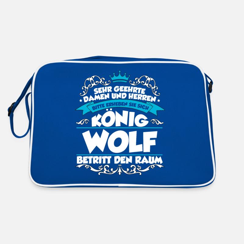 Wolf Name Design Retro Tasche