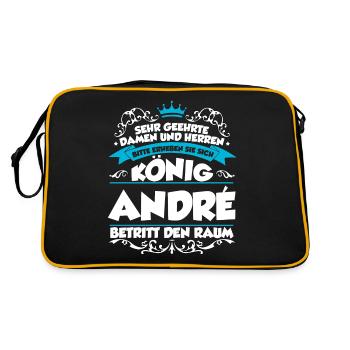 André Name Design - Retro Tasche - Schwarz/Gold - Hinten