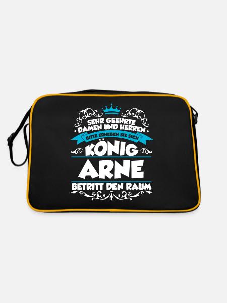 Arne Name Design - Retro Tasche - Schwarz/Gold - Hinten