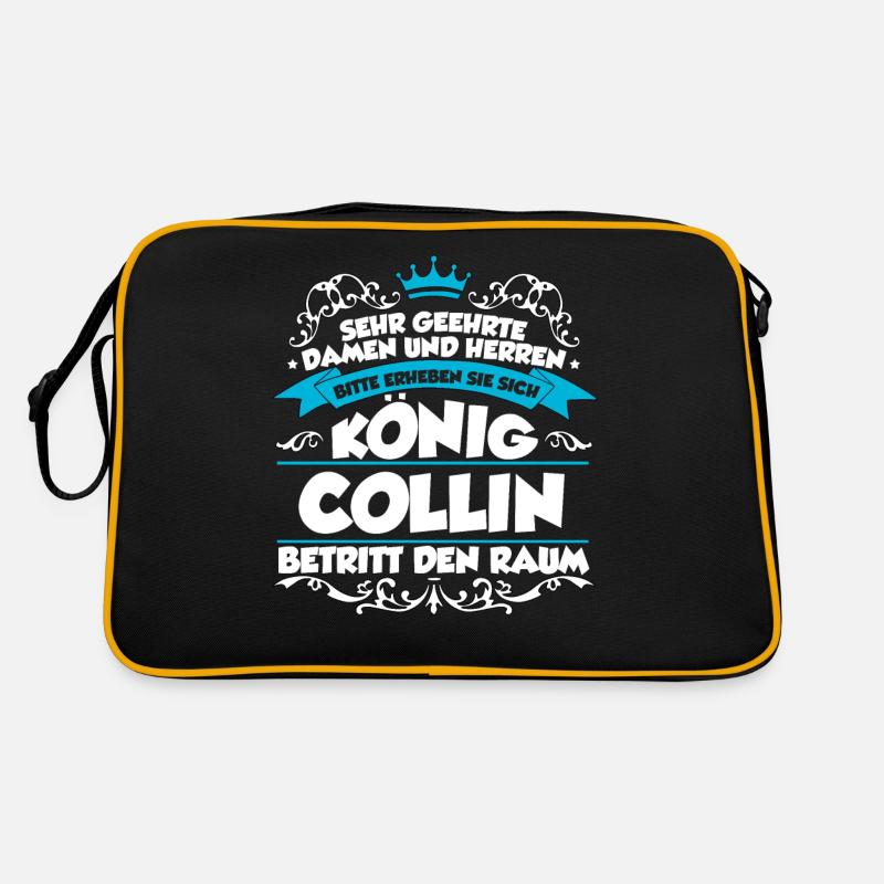 Collin Name Design - Retro Tasche - Schwarz/Gold