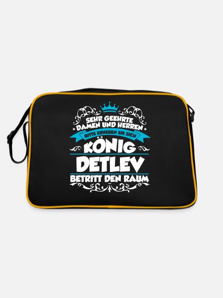 Detlev Name Design - Retro Tasche - Schwarz/Gold - Hinten