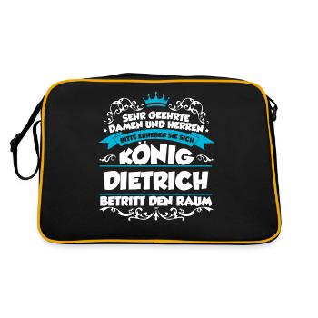 Dietrich Name Design - Retro Tasche - Schwarz/Gold - Hinten