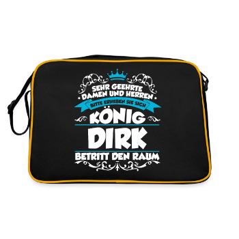 Dirk Name Design - Retro Tasche - Schwarz/Gold - Hinten