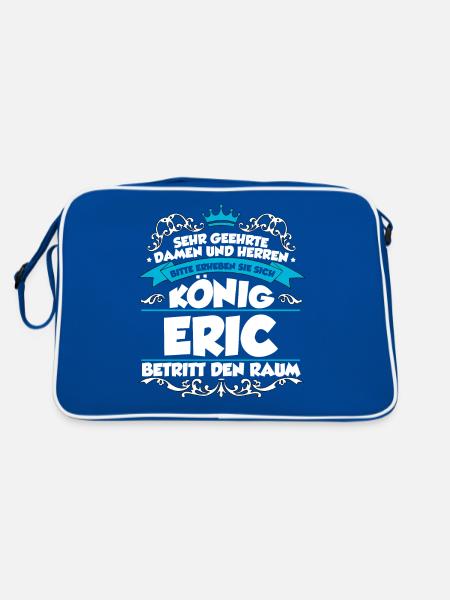 Eric Name Design - Retro Tasche - Blau/Weiß - Hinten