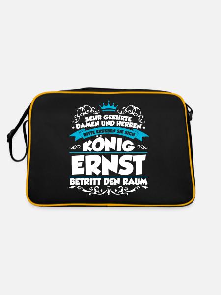 Ernst Name Design - Retro Tasche - Schwarz/Gold - Hinten
