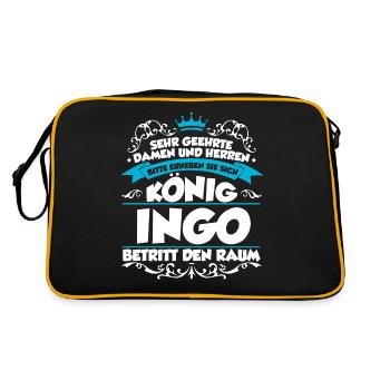 Ingo Name Design - Retro Tasche - Schwarz/Gold - Hinten