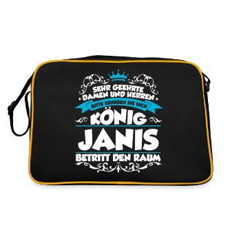 Janis Name Design - Retro Tasche - Schwarz/Gold - Hinten
