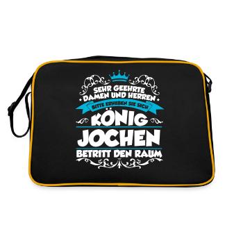 Jochen Name Design - Retro Tasche - Schwarz/Gold - Hinten