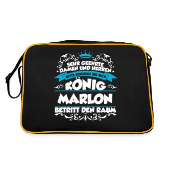 Marlon Name Design - Retro Tasche - Schwarz/Gold - Hinten