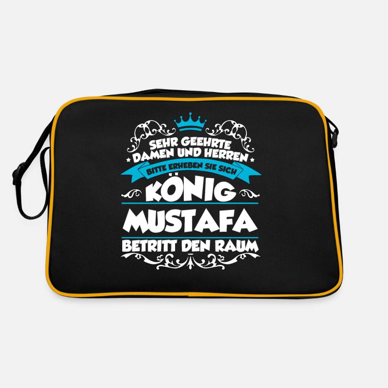 Mustafa Name Design - Retro Tasche - Schwarz/Gold