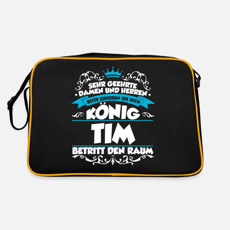 Tim Name Design - Retro Tasche - Schwarz/Gold