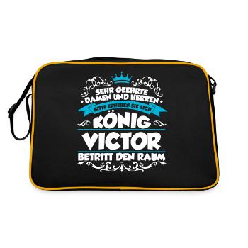 Victor Name Design - Retro Tasche - Schwarz/Gold - Hinten