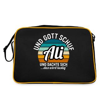 André - Retro Tasche - Schwarz/Gold - Hinten
