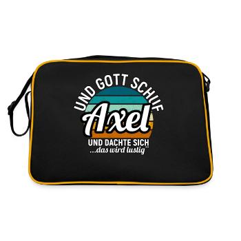 Ben - Retro Tasche - Schwarz/Gold - Hinten