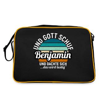 Bennett - Retro Tasche - Schwarz/Gold - Hinten