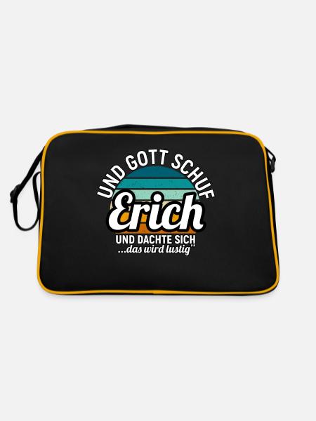 Ernst - Retro Tasche - Schwarz/Gold - Hinten