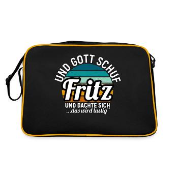 Fritz - Retro Tasche - Schwarz/Gold - Hinten