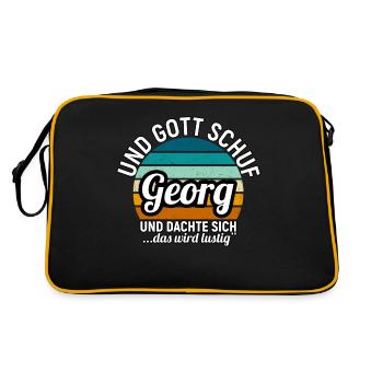 Georg - Retro Tasche - Schwarz/Gold - Hinten