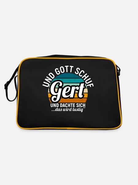 Gert - Retro Tasche - Schwarz/Gold - Hinten