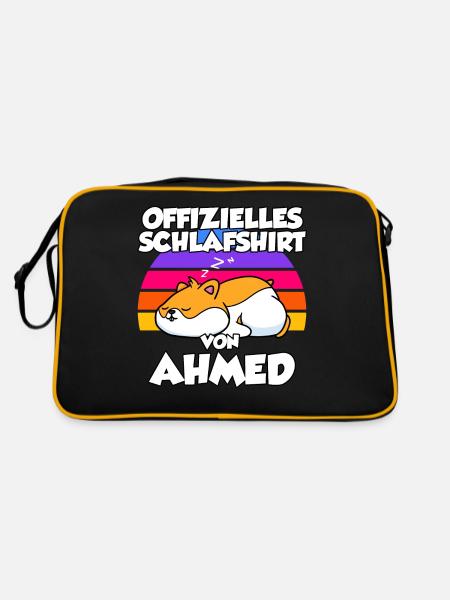 Offizielles Schlafshirt Von Ahmed - Retro Tasche - Schwarz/Gold - Hinten