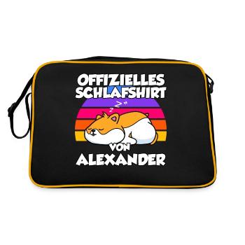 Offizielles Schlafshirt Von Alexander - Retro Tasche - Schwarz/Gold - Hinten
