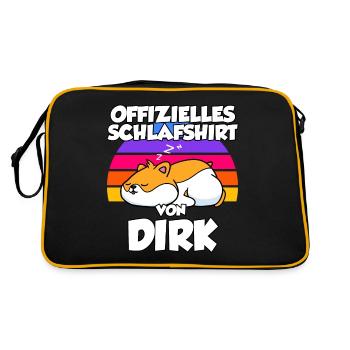 Offizielles Schlafshirt Von Dirk - Retro Tasche - Schwarz/Gold - Hinten