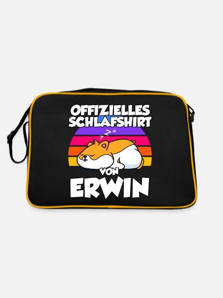 Offizielles Schlafshirt Von Erwin - Retro Tasche - Schwarz/Gold - Hinten