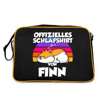 Offizielles Schlafshirt Von Finn - Retro Tasche - Schwarz/Gold - Hinten