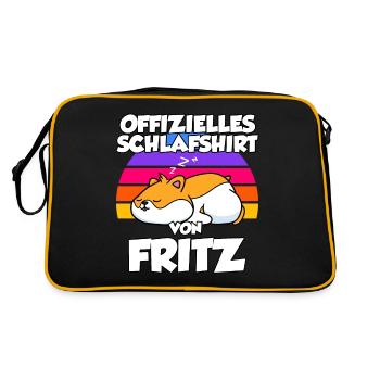Offizielles Schlafshirt Von Fritz - Retro Tasche - Schwarz/Gold - Hinten