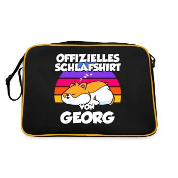 Offizielles Schlafshirt Von Georg - Retro Tasche - Schwarz/Gold - Hinten
