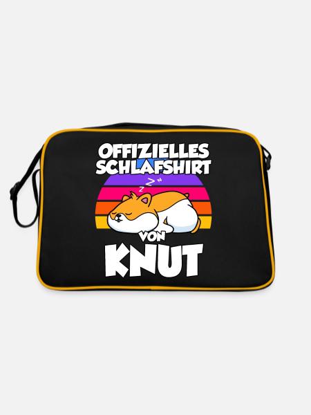 Offizielles Schlafshirt Von Knut - Retro Tasche - Schwarz/Gold - Hinten
