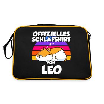 Offizielles Schlafshirt Von Leo - Retro Tasche - Schwarz/Gold - Hinten