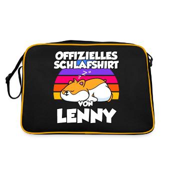 Offizielles Schlafshirt Von Lenny - Retro Tasche - Schwarz/Gold - Hinten