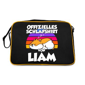 Offizielles Schlafshirt Von Liam - Retro Tasche - Schwarz/Gold - Hinten
