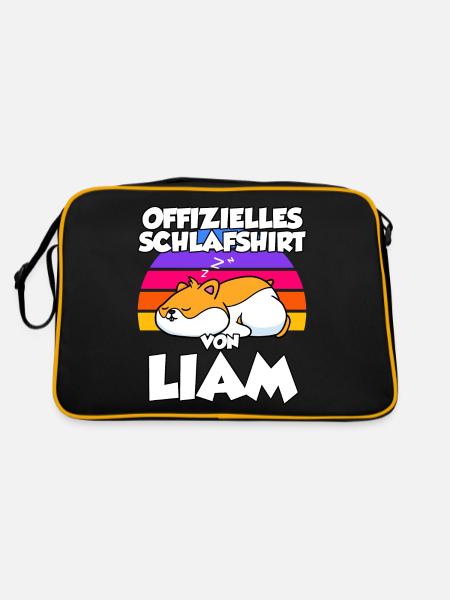 Offizielles Schlafshirt Von Liam - Retro Tasche - Schwarz/Gold - Hinten