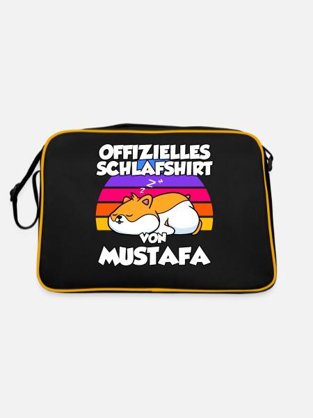 Offizielles Schlafshirt Von Mustafa - Retro Tasche - Schwarz/Gold - Hinten