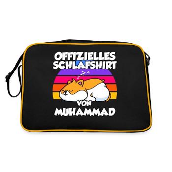 Offizielles Schlafshirt Von Muhammad - Retro Tasche - Schwarz/Gold - Hinten