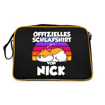 Offizielles Schlafshirt Von Nick - Retro Tasche - Schwarz/Gold - Hinten