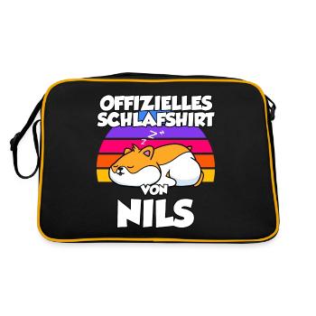Offizielles Schlafshirt Von Nils - Retro Tasche - Schwarz/Gold - Hinten