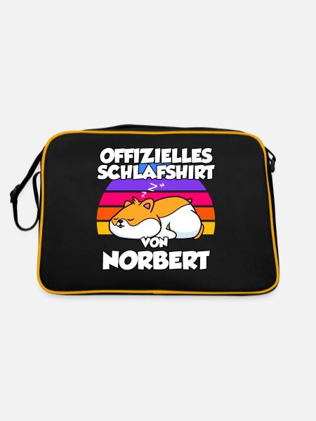 Offizielles Schlafshirt Von Norbert - Retro Tasche - Schwarz/Gold - Hinten