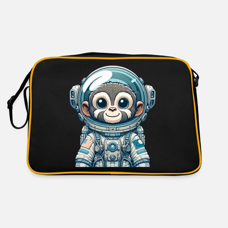 Cute Monkey Astronaut Retro Tasche