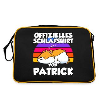 Offizielles Schlafshirt Von Patrick - Retro Tasche - Schwarz/Gold - Hinten