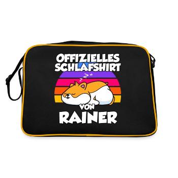 Offizielles Schlafshirt Von Rainer - Retro Tasche - Schwarz/Gold - Hinten