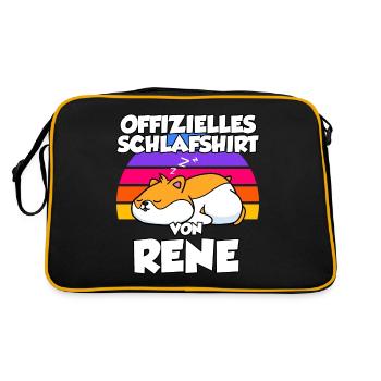 Offizielles Schlafshirt Von Rene - Retro Tasche - Schwarz/Gold - Hinten