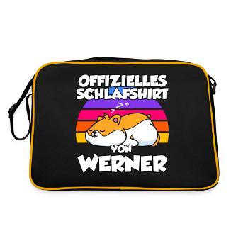 Offizielles Schlafshirt Von Werner - Retro Tasche - Schwarz/Gold - Hinten