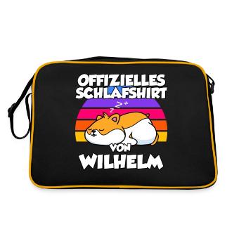 Offizielles Schlafshirt Von Wilhelm - Retro Tasche - Schwarz/Gold - Hinten