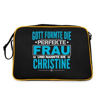 Christine Name Design - Retro Tasche - Schwarz/Gold - Hinten