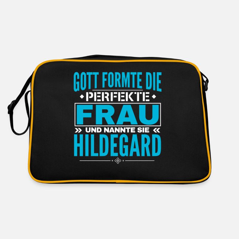 Hildegard Name Design - Retro Tasche - Schwarz/Gold